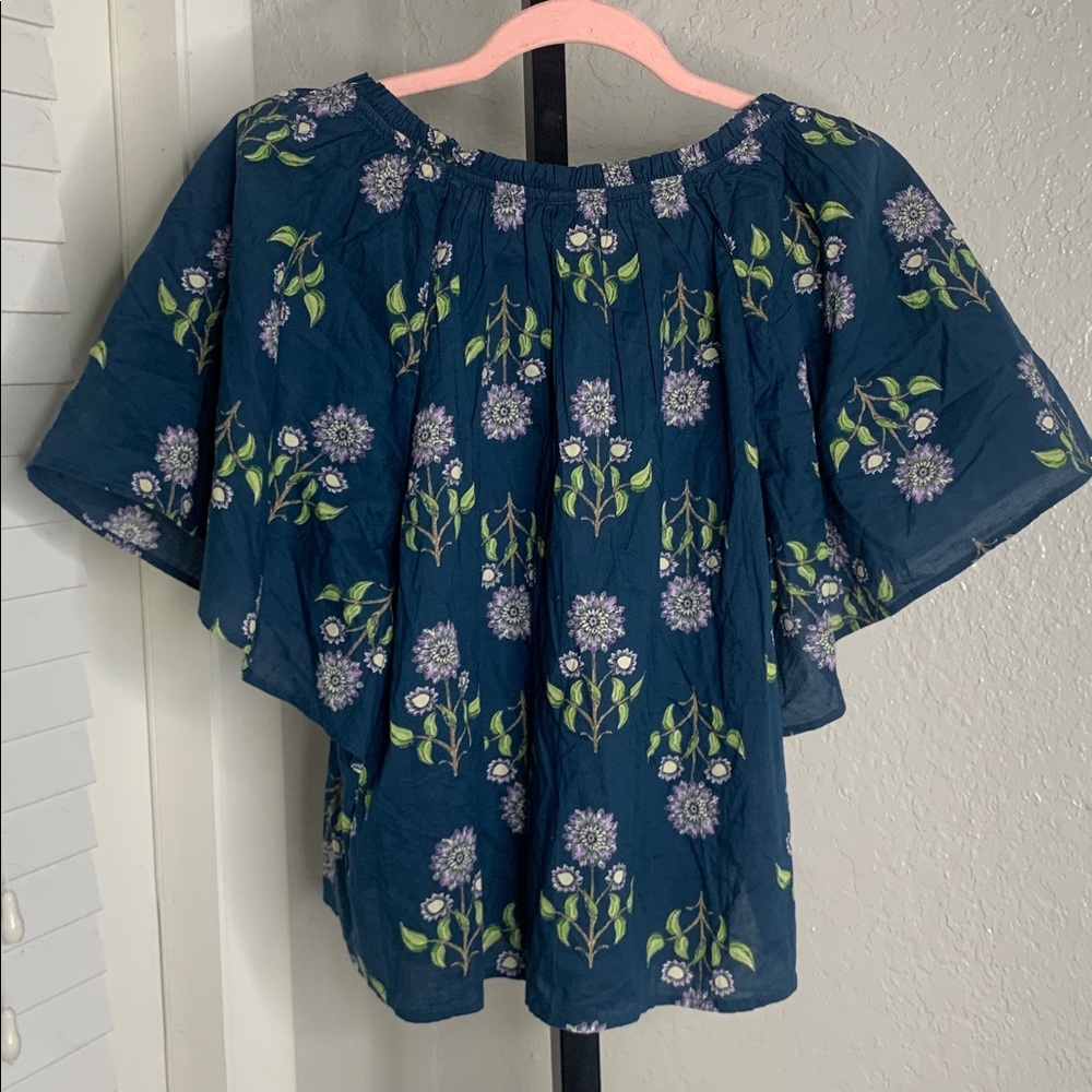 NEW Old Navy floral cotton blouse top medium - Picture 3 of 7